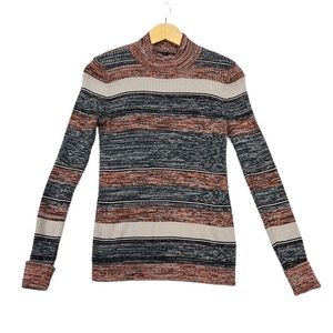 PrAna 100% Organic mock neck stripe top